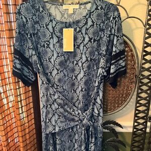 Blue Snake skin print dress
